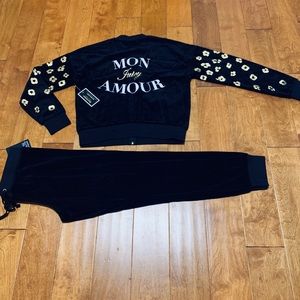 Juicy couture logo velour hoodie & zums pant